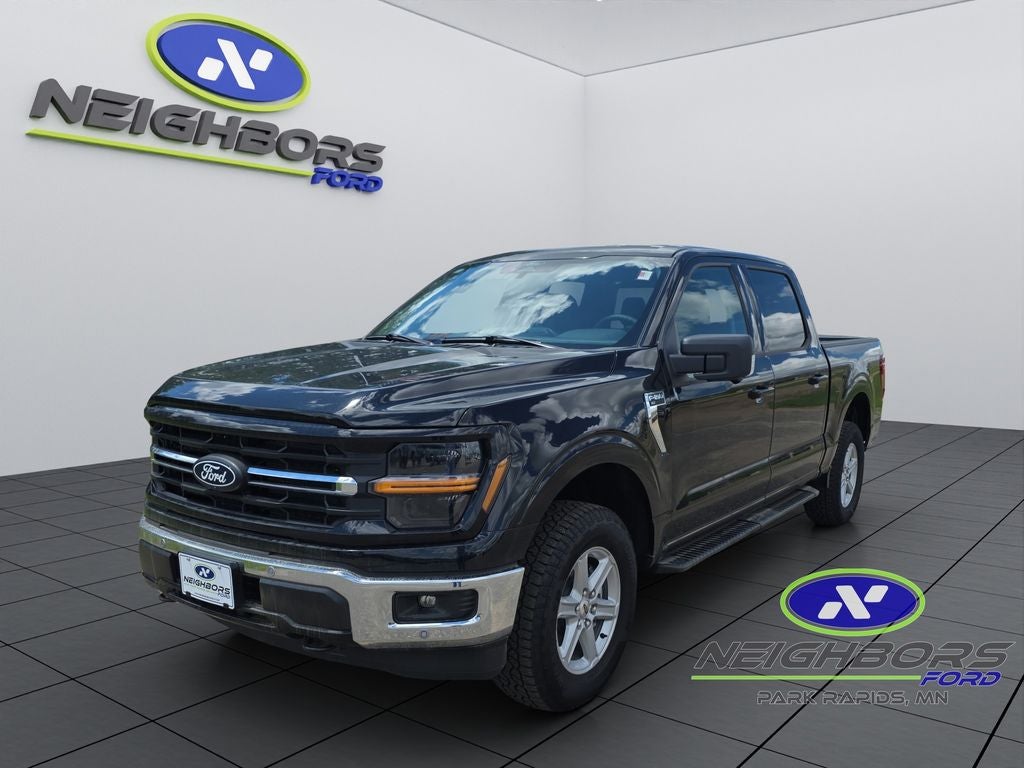 2026 Ford F-150 XLT in Agate Black Metallic — front three-quarter view